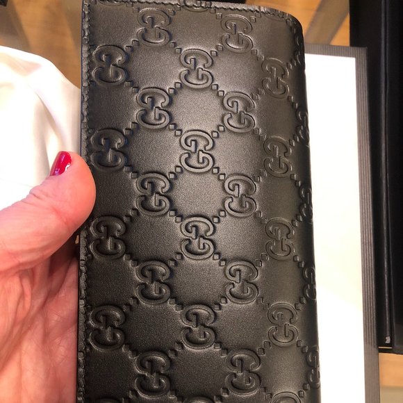 Gucci GG Guccissima Long Leather Wallet in Black New in Box with dust bag - Picture 1 of 5
